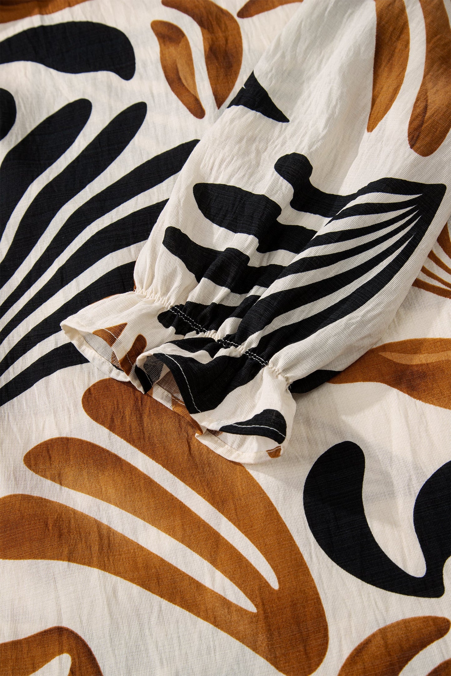 Plus Size Boho Abstract Long Sleeve Maxi Dress